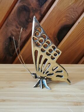 Vintage Brass Butterfly Figurine